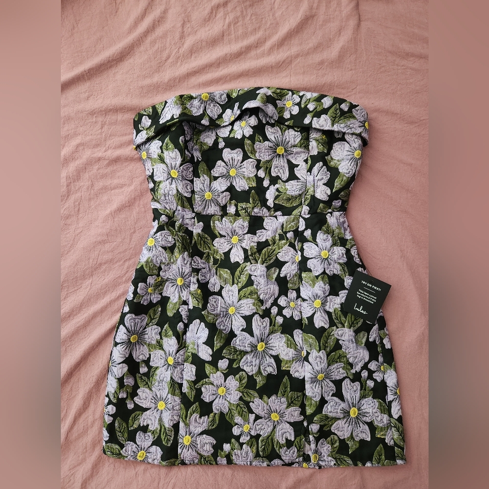Lulu's Black Darling Sensation Black Floral Jacquard Dress